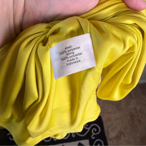 Lane Bryant Yellow Green Convertible Off-The-Shoulder Tiered Midi Dress 20 - Picture 6 of 12